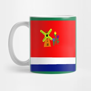 Sporty Netherlands Design on Green Background Mug